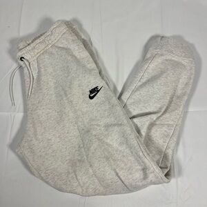 Nike White Heather Sweatpants Joggers Small Swoosh Size M